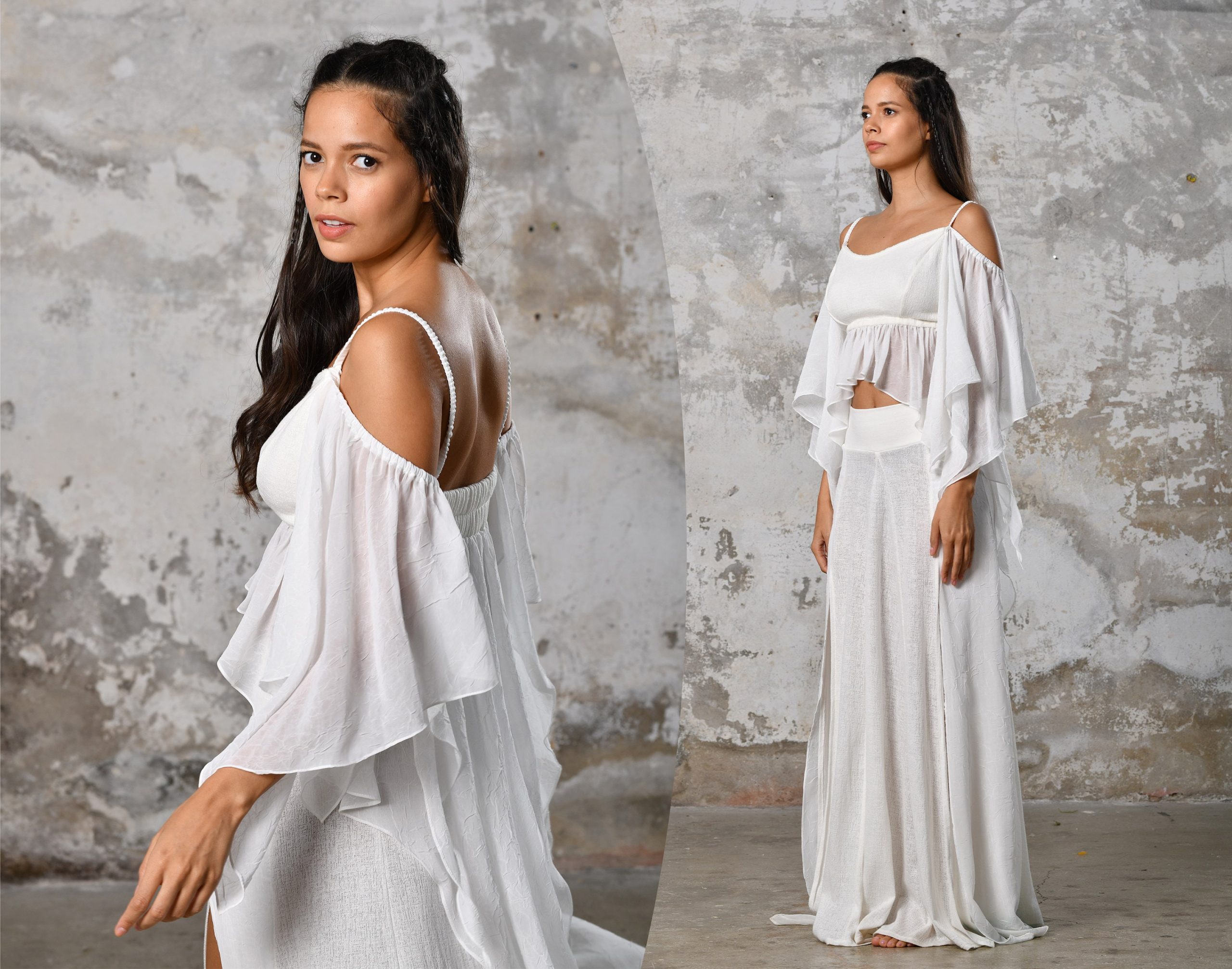 Off Shoulder White Boho Top Elegant Chic Women Off Shoulder White Boho Top Elegant Chic Women