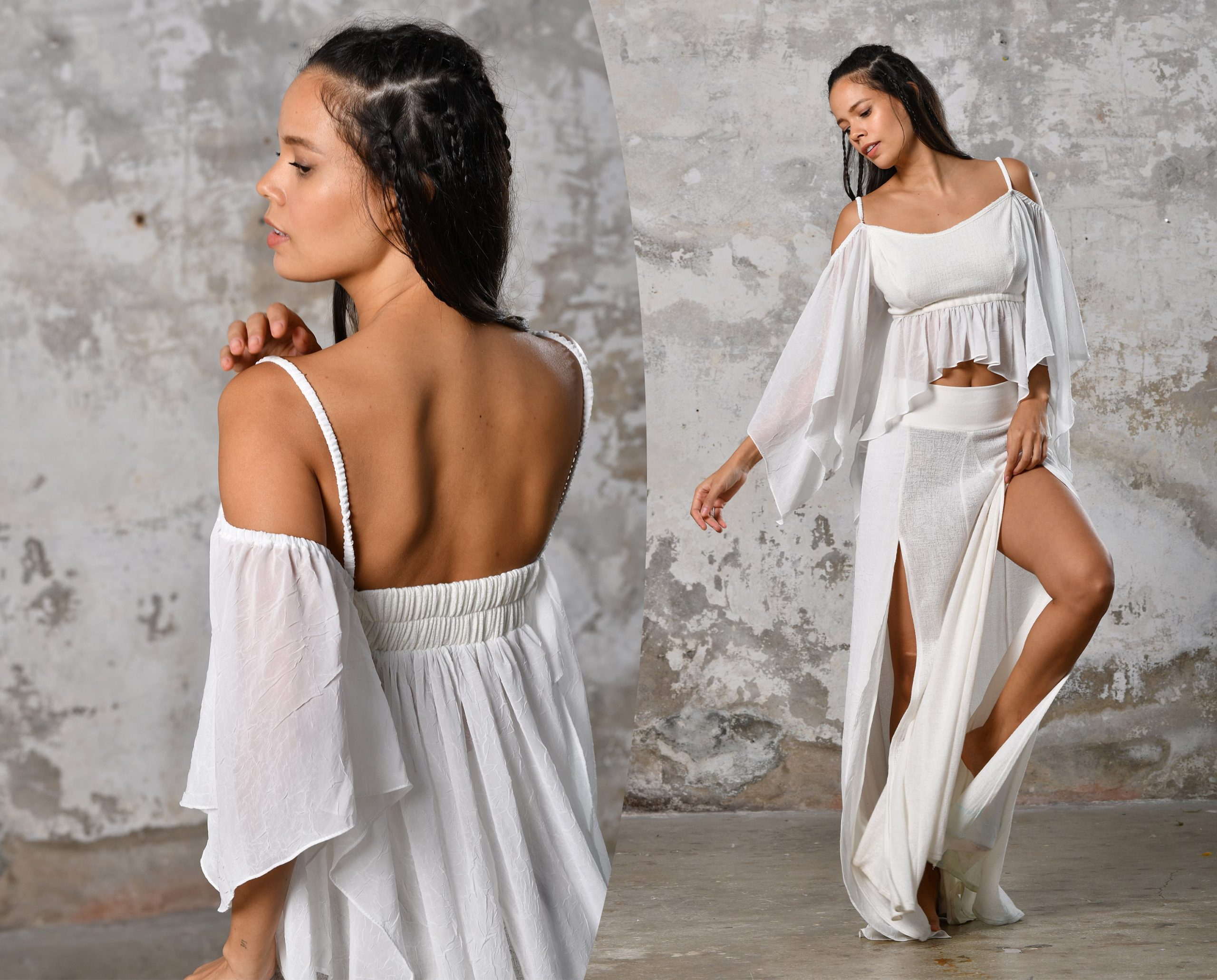 Off Shoulder White Boho Top Elegant Chic Women Off Shoulder White Boho Top Elegant Chic Women