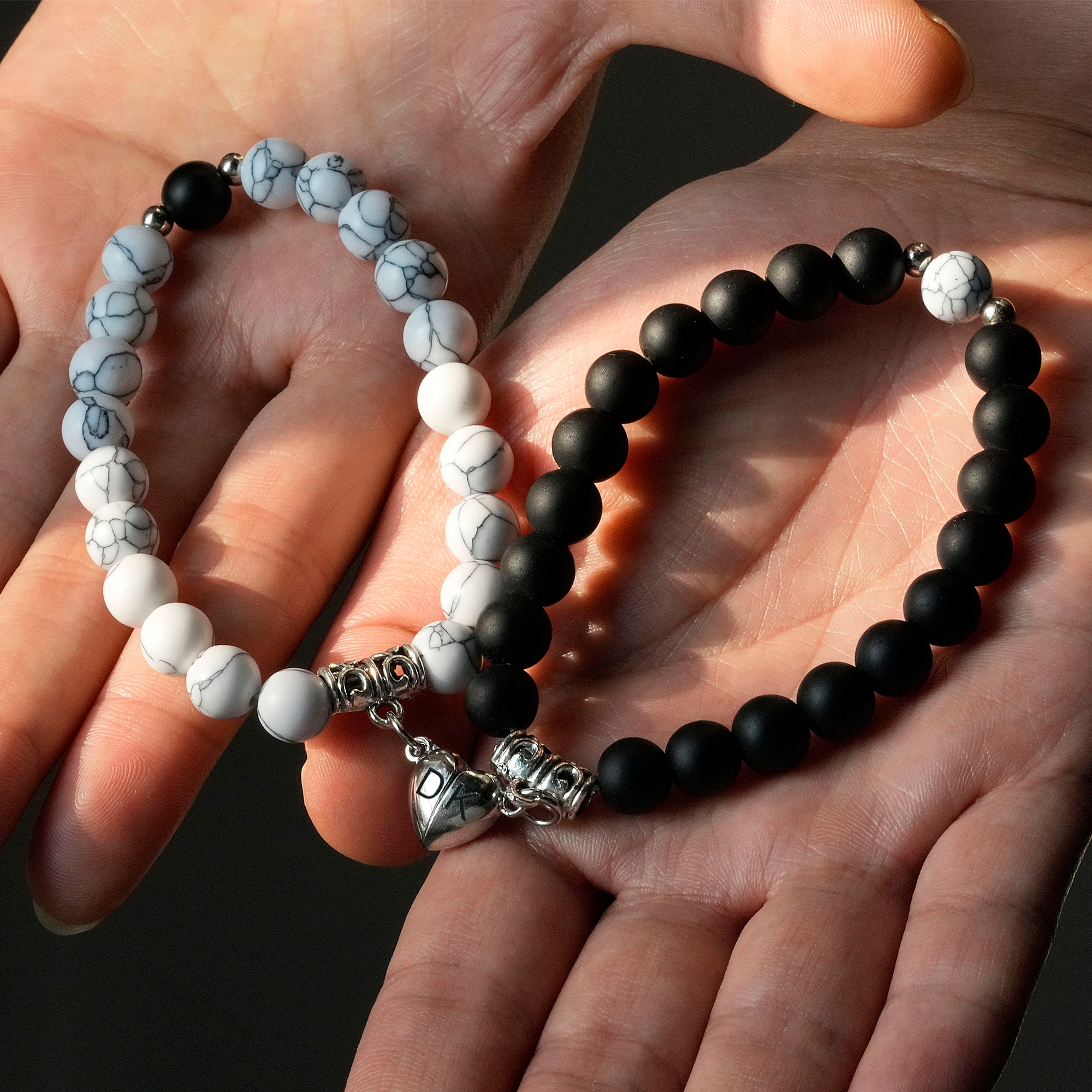 Custom Couple Initial Magnetic Bracelet Engraved Matching Gift Custom Couple Initial Magnetic Bracelet Engraved Matching Gift