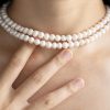 Real Freshwater Pearl Choker Necklace 2 Layered Detachable