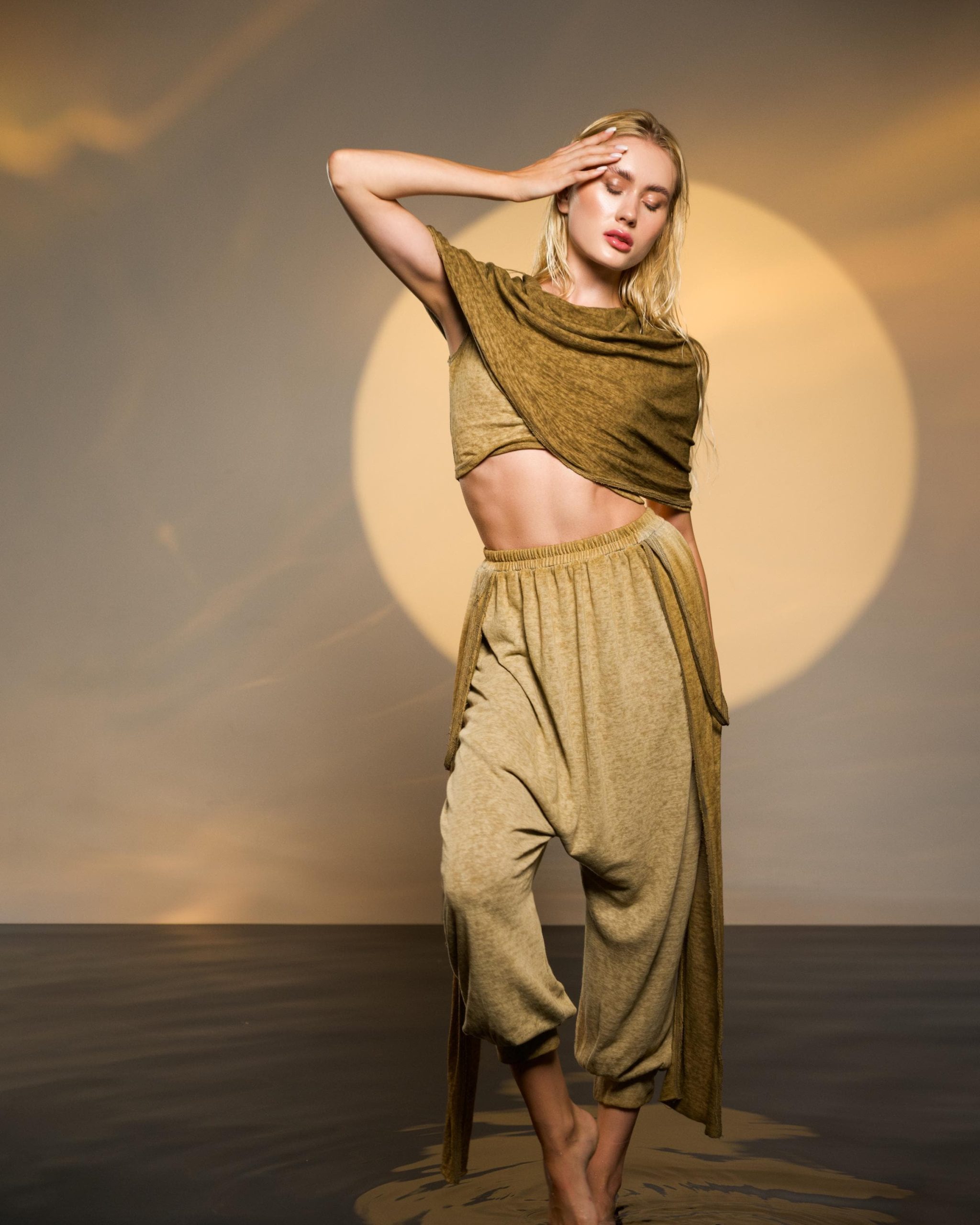 Hooded Fairy Blouse Warrior Goddess Top Desert Sand Hooded Fairy Blouse Warrior Goddess Top Desert Sand